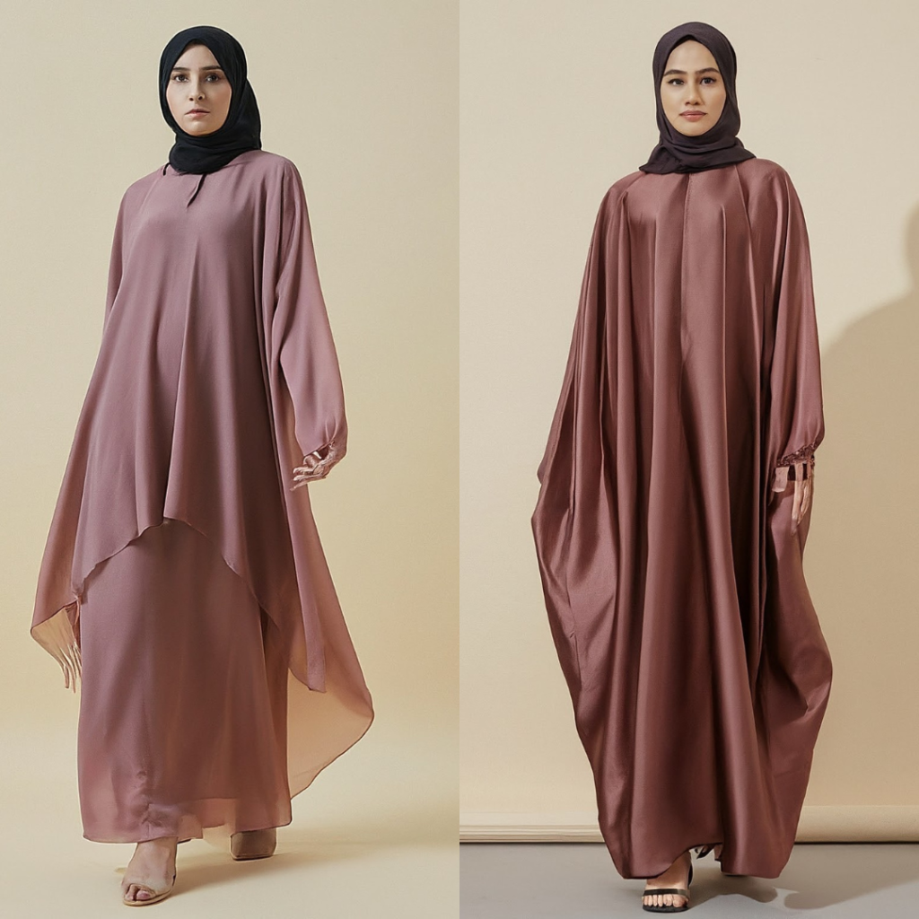 Comparison between Chiffon Abaya and Satin Abaya.