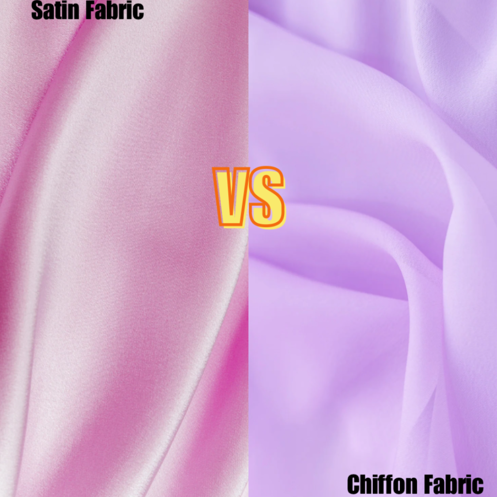 a side by side comparison image of both fabrics can visually illustrate the difference in, transparency and texture.