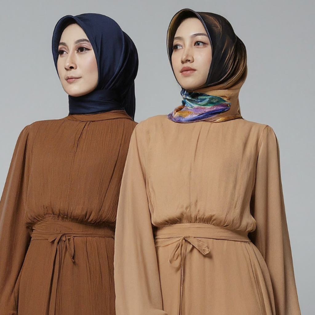 Showing the comfortability and lightweight nature of Chiffon abayas.